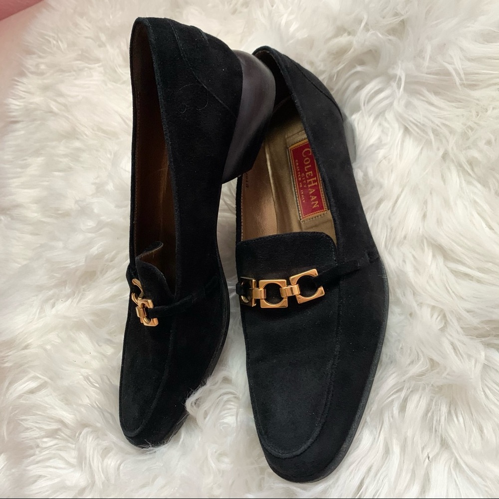 Cole Haan suede black loafers flats shoes